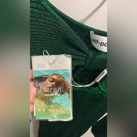 SELF-PORTRAIT EMERALD DRESS - Picture 4 of 5